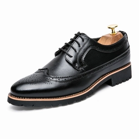 2020 Men Dress Shoes Leather Fashion Derby Shoes Classic Casual Business Wedding Footwear Lace-up British Style Male Formal Shoe Climbing Shoe Chart