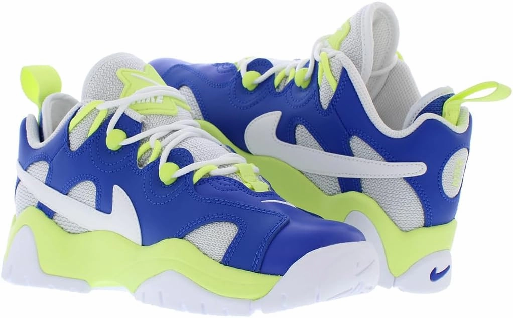 Nike Air Barrage Low Big Kids' Shoes (FN6972-480, Game Royal/Light Lemon Twist/Photon Dust/White) Nike Shoes Sparkle