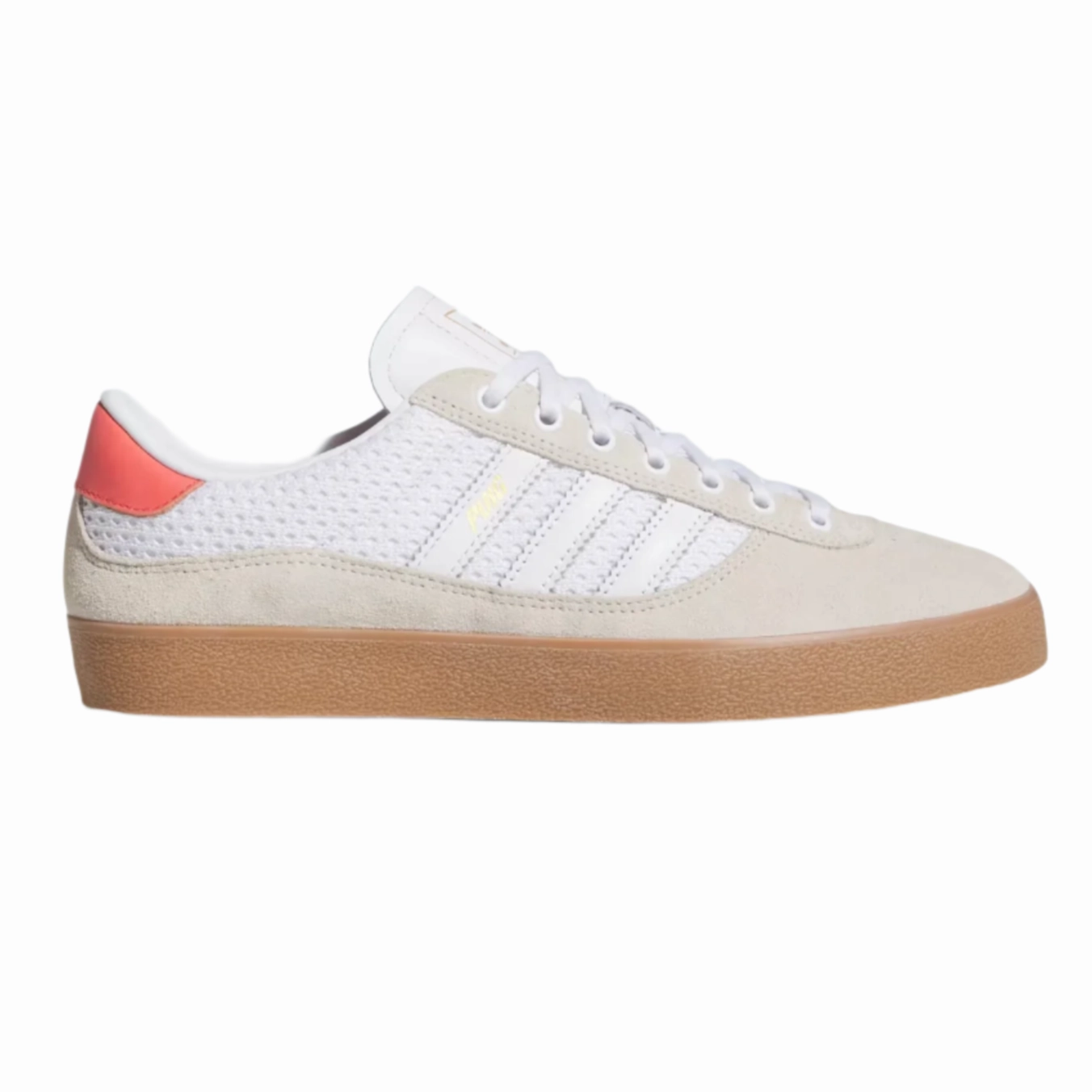 Adidas - Puig Indoor (Wonder White / Cloud White / Gum) White Skate Shoes