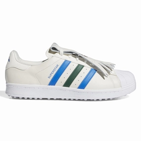 adidas Rolling Links Superstar Golf Chalk White/Collegiate Green/Bluebird Golf High Top Shoes