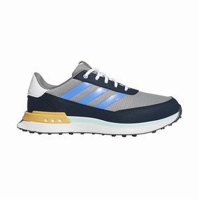 Waterproof Composite Toe Work Shoes ADIDAS S2G Wide Mens Spikeless Shoes (Grey/Blue)
