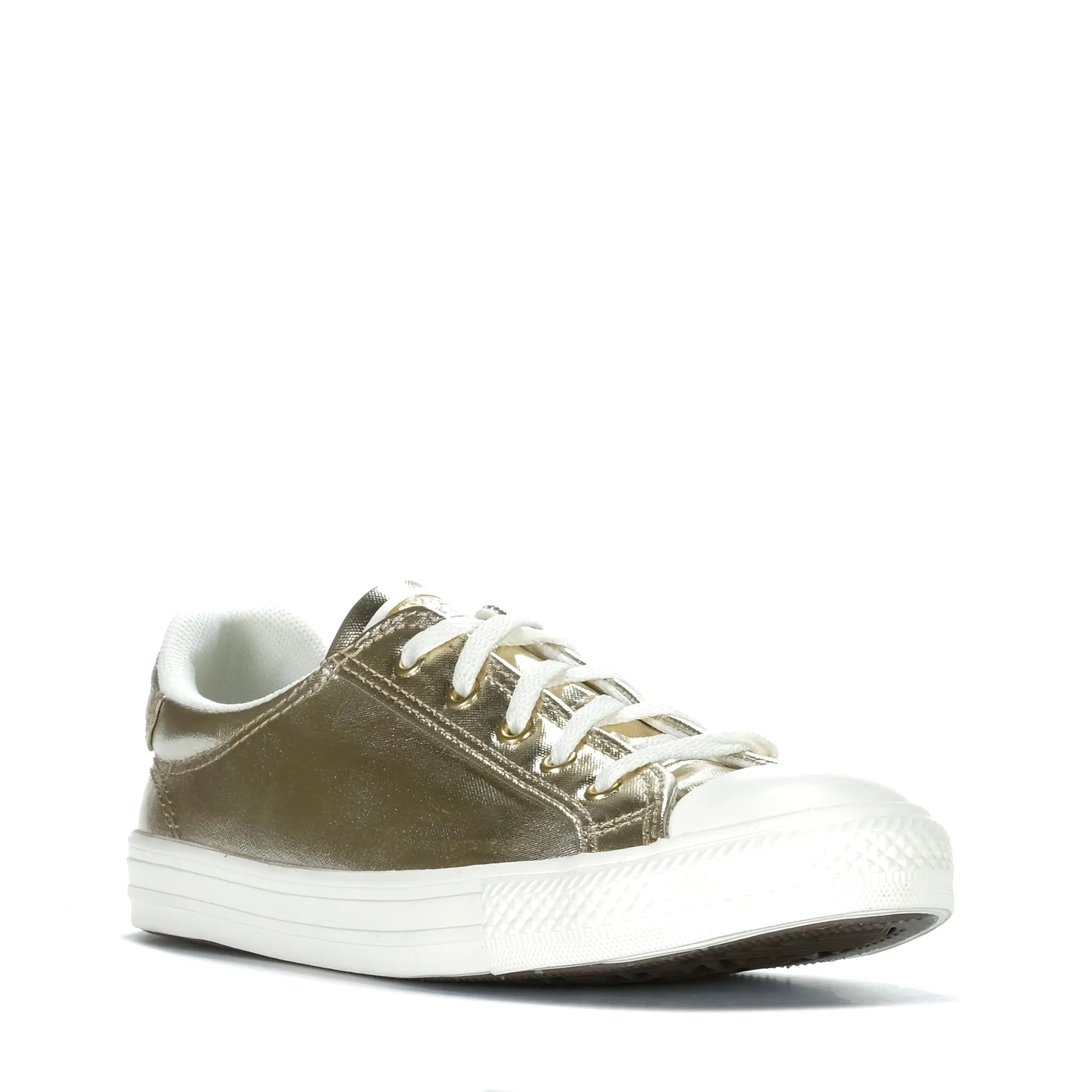 Converse Chuck Taylor Dainty Lucky Metallic Gold Open Toe Walking Shoes