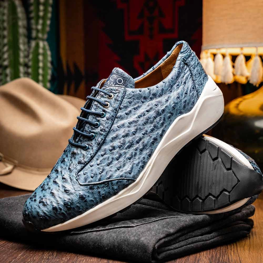 Best Training Sneakers Varenna Mens Genuine Full-Quill Qstrich Skin Luxury Sneaker | Marco Di Milano