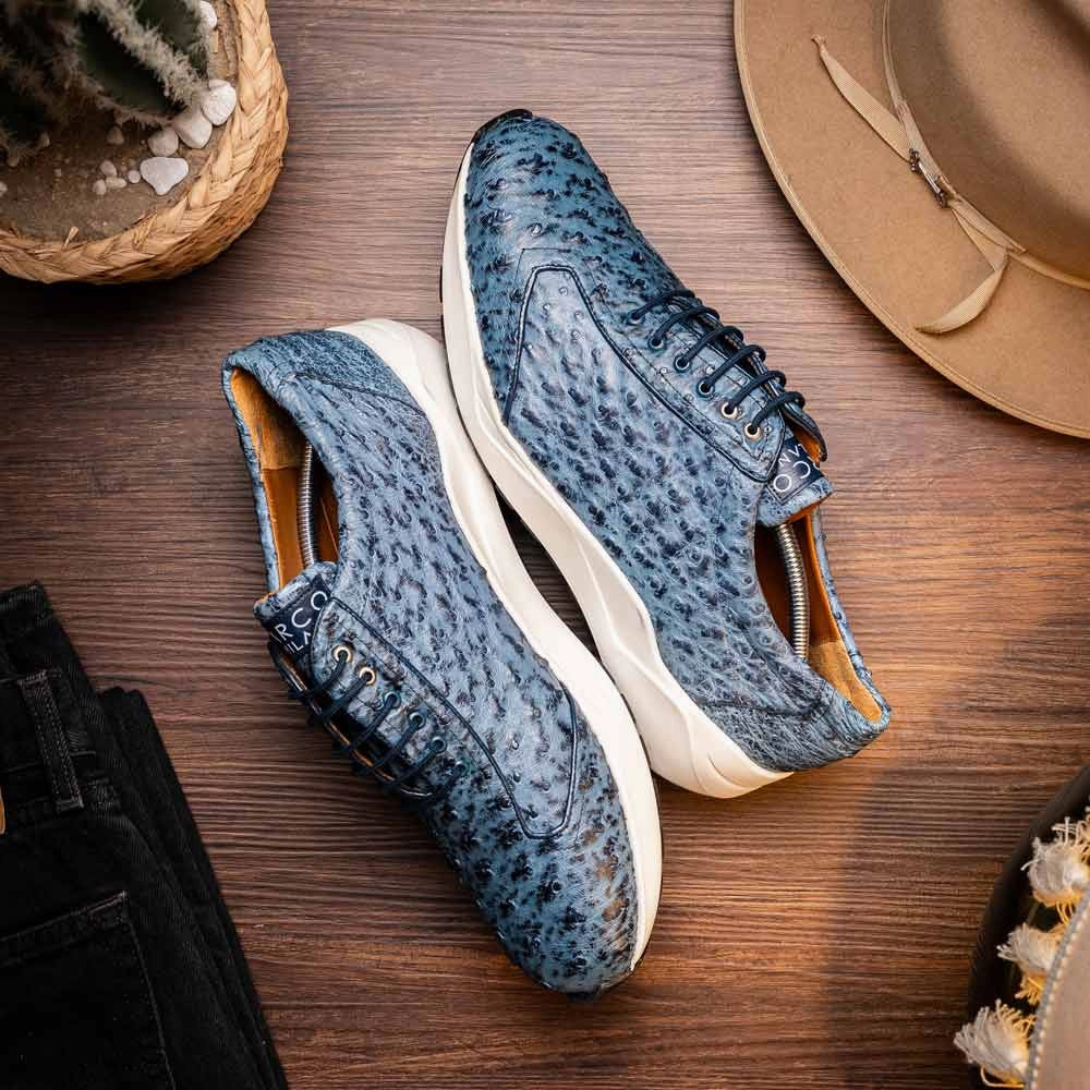Varenna Mens Genuine Full-Quill Qstrich Skin Luxury Sneaker | Marco Di Milano Medicare And Silver Sneakers Program