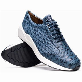 Leopard Sneakers Steve Madden Varenna Mens Genuine Full-Quill Qstrich Skin Luxury Sneaker | Marco Di Milano