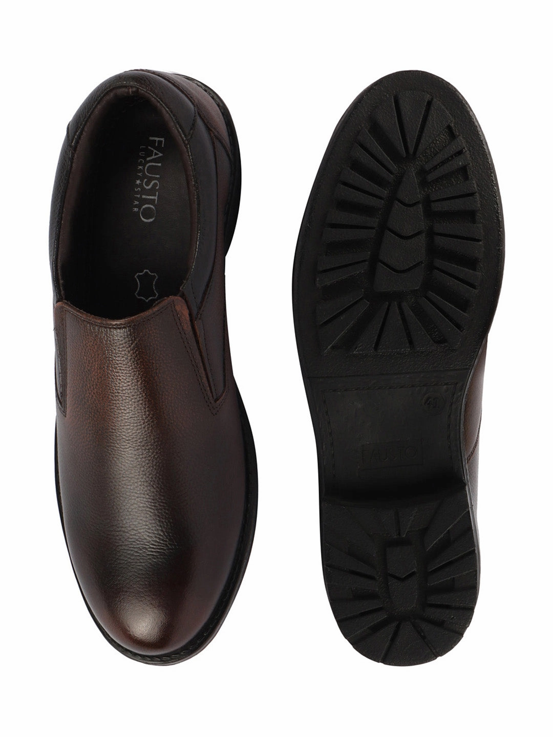 Men Tan Genuine Burnish Leather Formal Dress Slip On Shoes With Memory Cushion Footbed For Office|Work|Loafer|Half Shoes|Cut Shoe Badminton Vs Squash Shoes