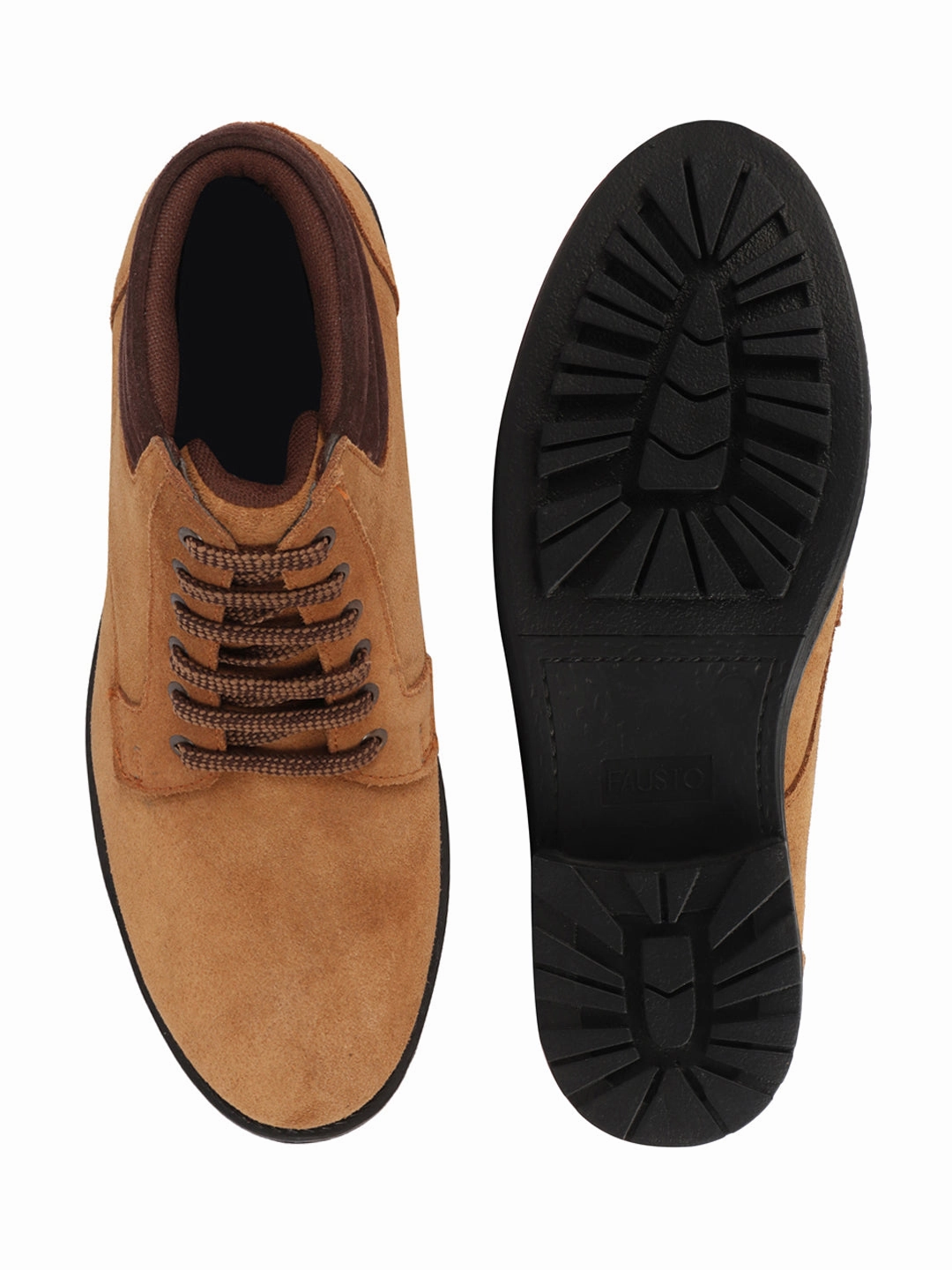 Men Tan Suede Leather Chukka High Ankle Boot For Biking|Hiking|Trekking Hiking Shoes For Mount Fuji