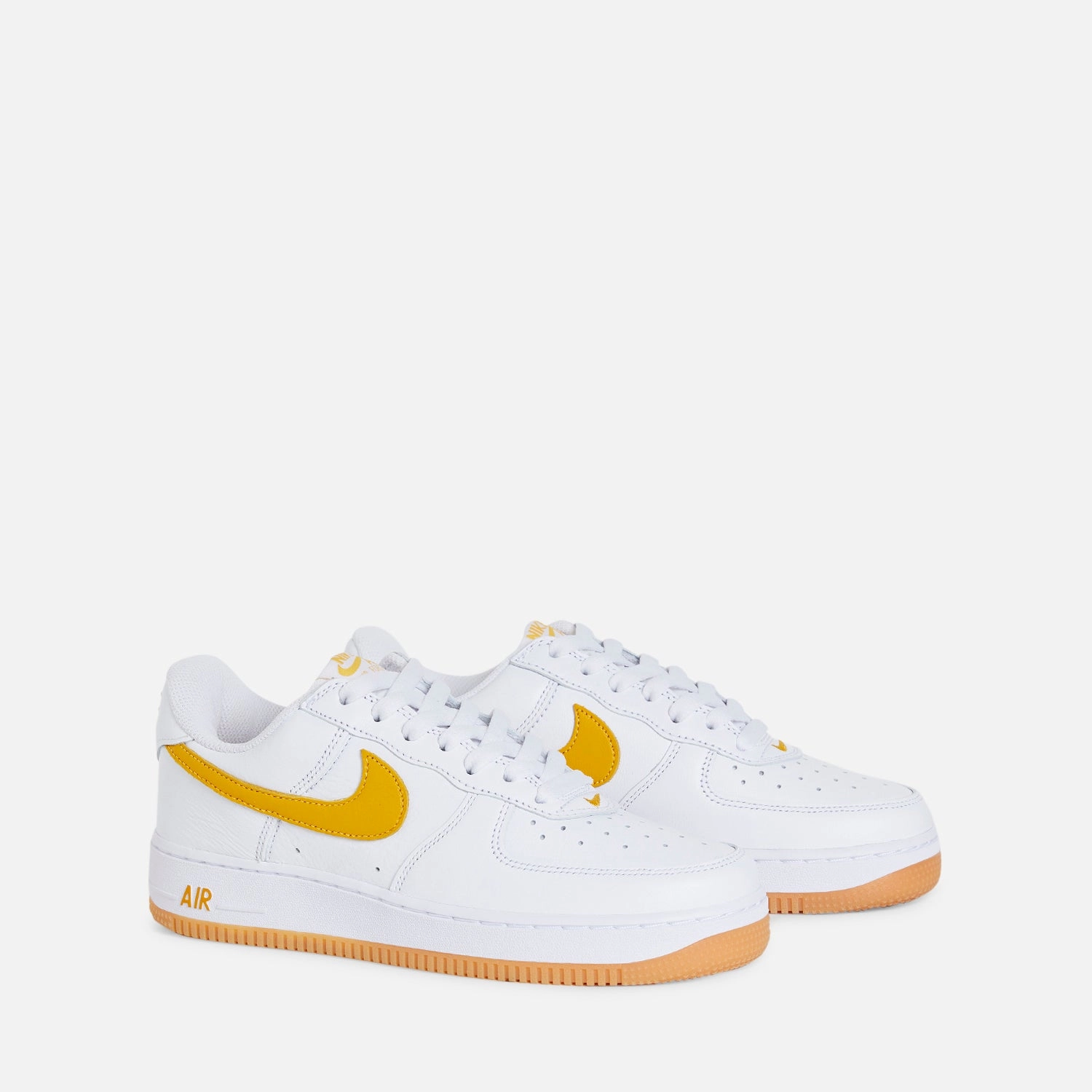 Air Force 1 Retro White | University Gold | Gum Yellow Gold Metallic Nike Shoes