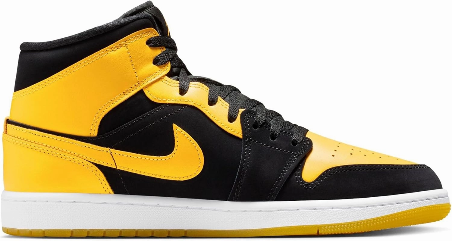 Shops That Sell Nike Shoes Air Jordan 1 Mid Mens Lifestyle Shoes (Black/White/Yellow)