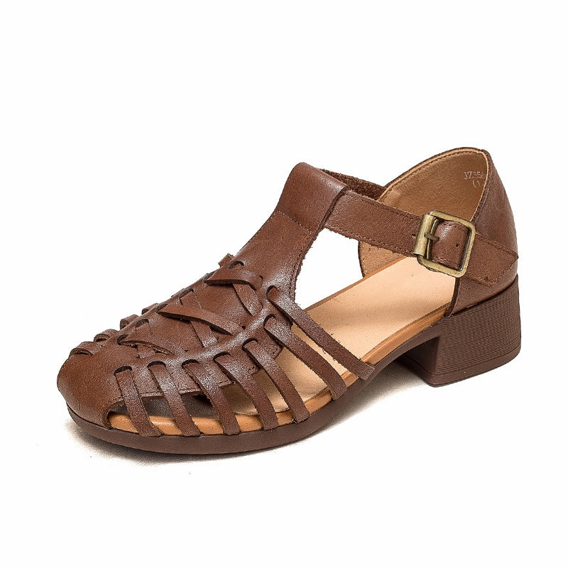 Women Summer Retro Handcraft Plaited Leather Sandals Best Bunion Sandals