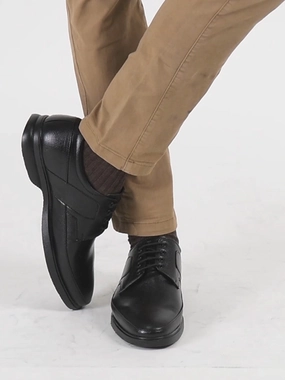 Lightweight Hiking Boot Men Black Formal Side Strip Design Lace Up Shoes