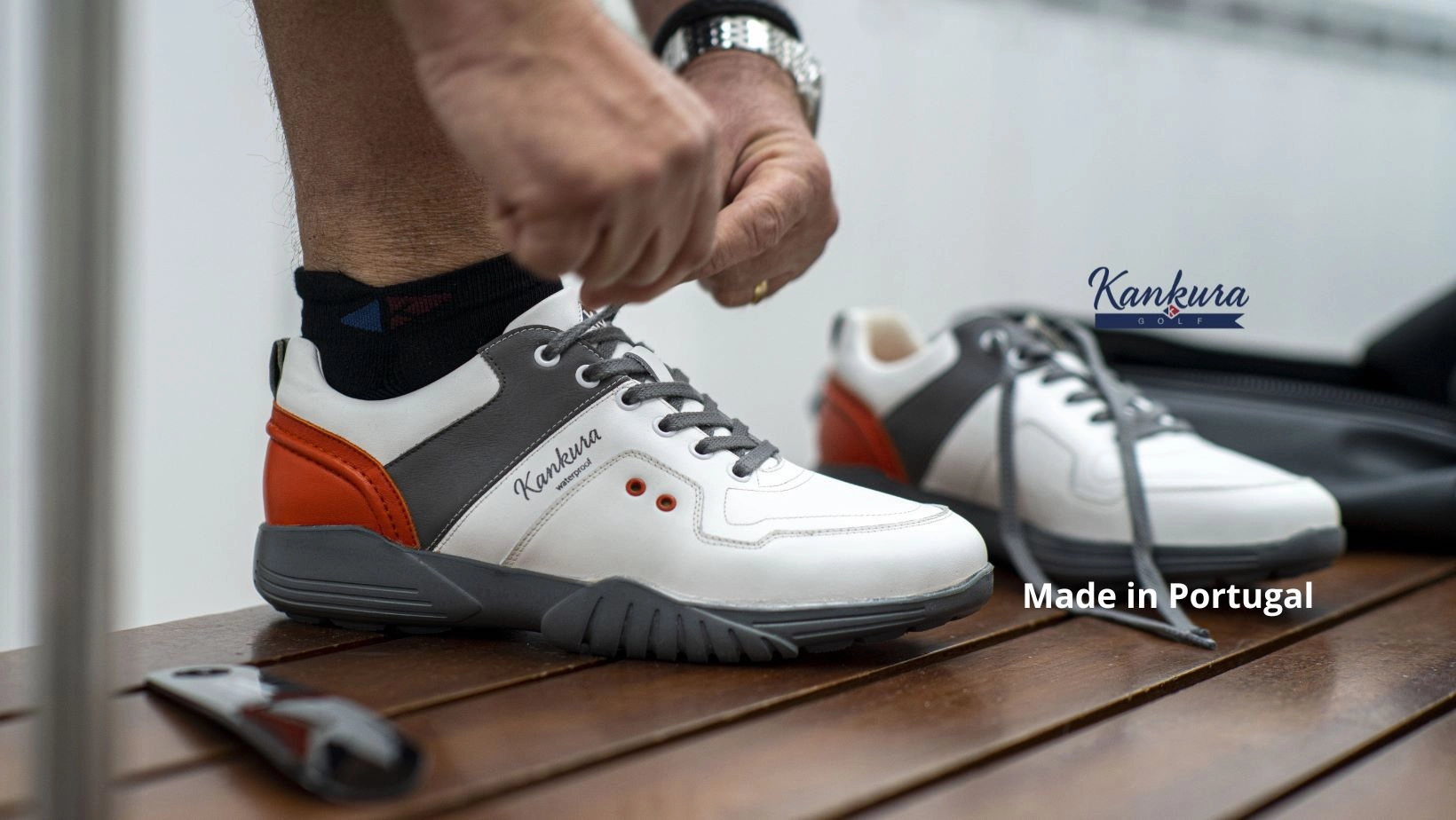 Challenge 01 White|Grey|Orange  Men's Golf Shoes CH001 01 Trekking Shoes