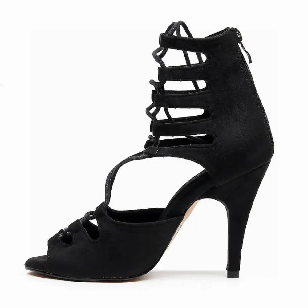 Amalia Adjustable Lace-Up Open-Toe Latin Dance Sandals (Street Sole) Orsay High Heels