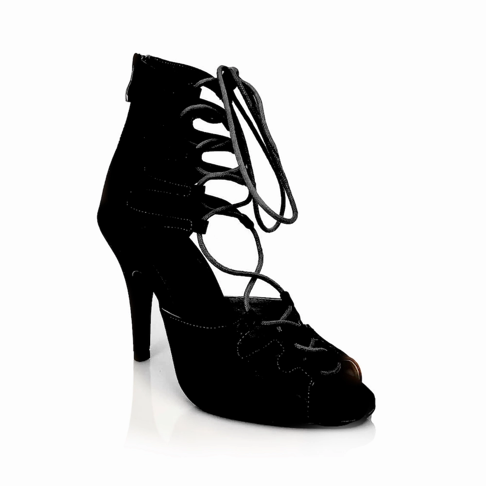 Amalia Adjustable Lace-Up Open-Toe Latin Dance Sandals (Street Sole) Higher