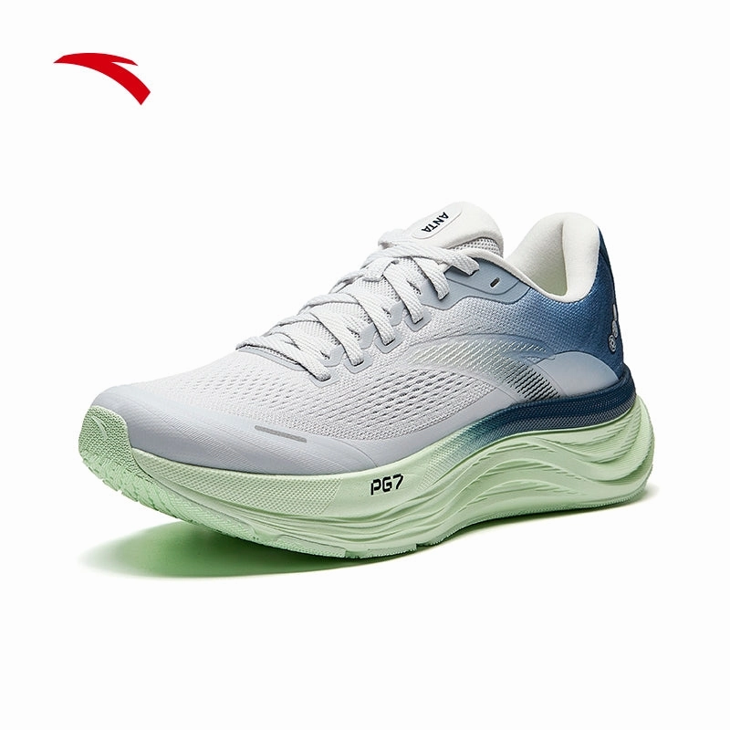 Best Lace Climbing Shoes ANTA Men PG7 Travel 2 Running Shoes 1125B5546-8 -Granule Grey /Blue (Kasut Larian/Kasut Joging Lelaki)
