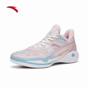 Is Running Shoes Good For Badminton ANTA Men Z-UP 4.0 FREE TO DREAM Basketball Shoes -812321113-5 -Pink/White/Blue (Kasut Bola Keranjang Lelaki)