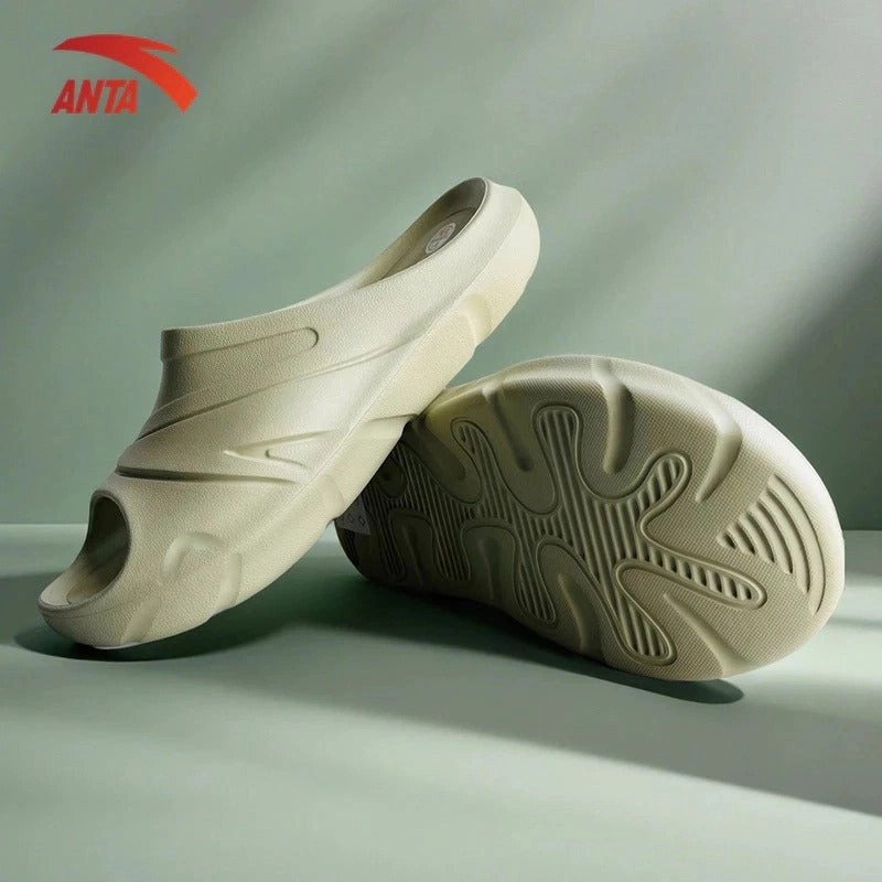 ANTA Women C37 Beach Slippers 1225B8523R-1 -Green (Slipar Perempuan) Slippers With A Nut Logo