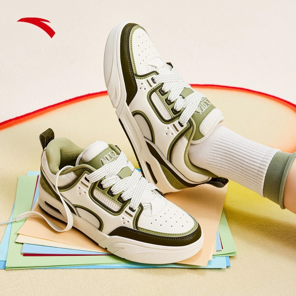 ANTA Women Skate Shoes 1225A8040-2 -White/Green/Green(Kasut Kasual) Rival Skate Shoes