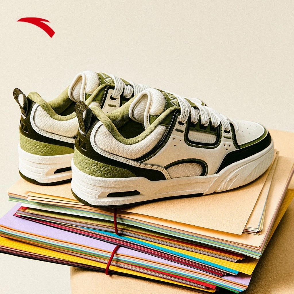 ANTA Women Skate Shoes 1225A8040-2 -White/Green/Green(Kasut Kasual) Daily 3.0 Skate Shoes