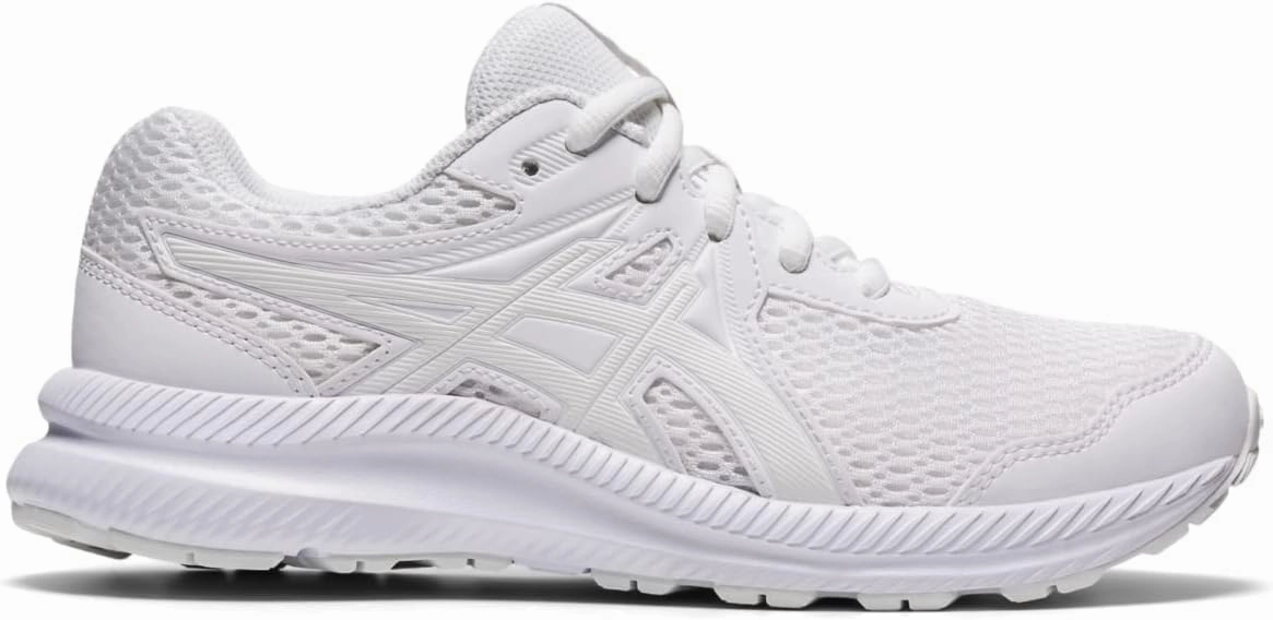 Asics Baseball Shoes ASICS Kid's Contend 7 Grade School Running Shoes, 7, White/White