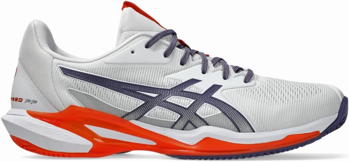Asics Solution Speed Ff Tennis Shoe ASICS Men's Solution Speed FlyteFoam 3 Clay Tennis Shoes, 6, White/Greyish Purple