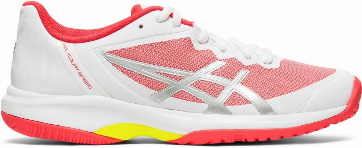 ASICS Women's Gel-Court Speed Tennis Shoes, 5, White/Laser Pink Asics Running Shoes Gel Noosa