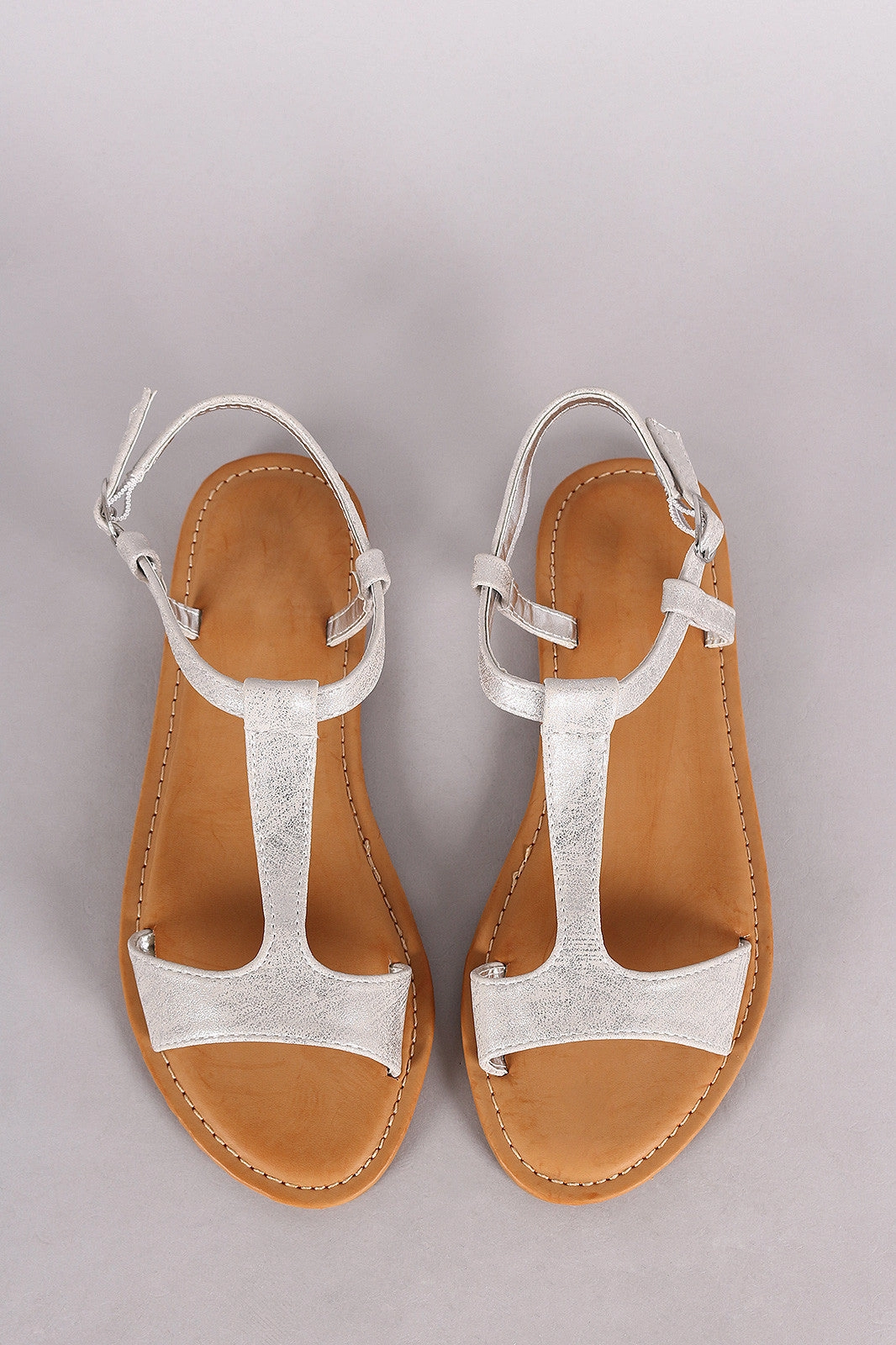 Bamboo T-Strap Open Toe Flat Sandal Union Boa Flat Shoes
