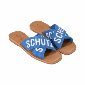 Schutz Women's Citric Blue Flat Sandal Ilse Jacobsen Sandals