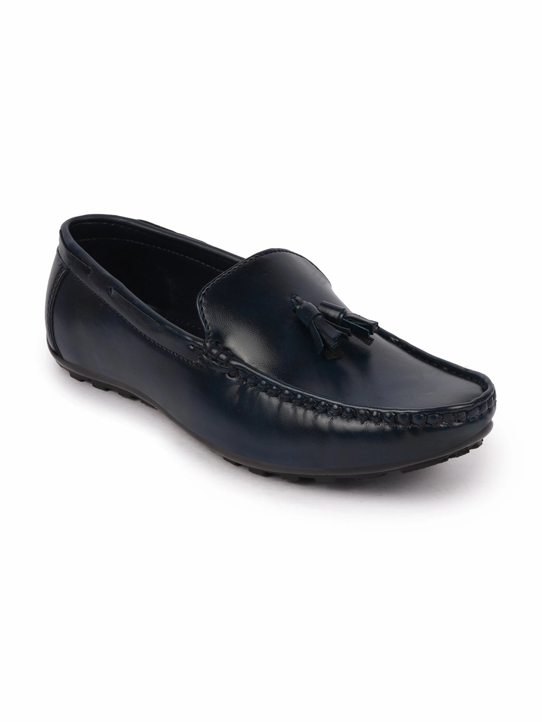 Fly Casual Shoes Basics Men Blue Side Stitched Casual Slip On Tassel Loafers and Moccasin Shoes