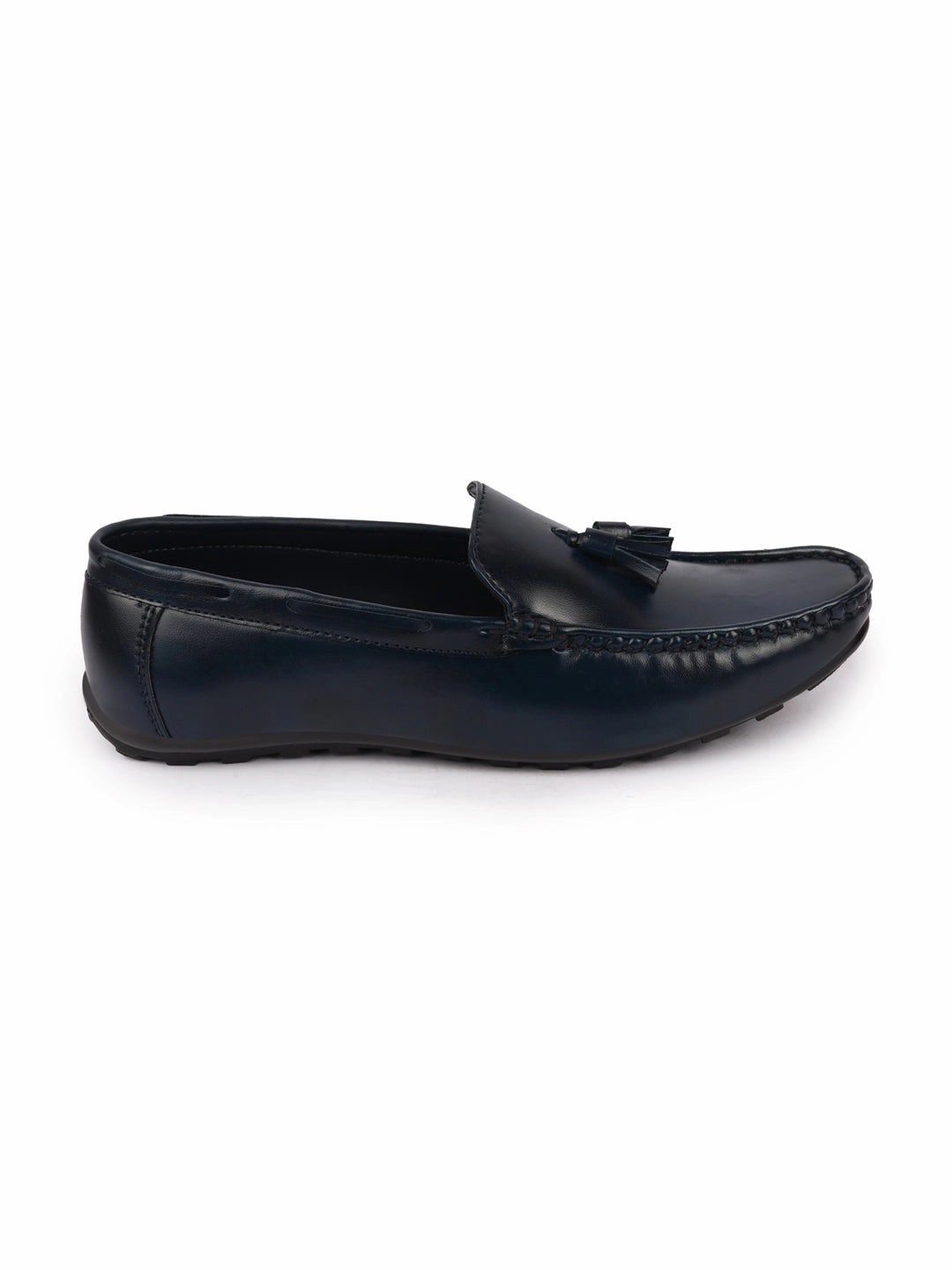 Comfortable Business Shoes Basics Men Blue Side Stitched Casual Slip On Tassel Loafers and Moccasin Shoes