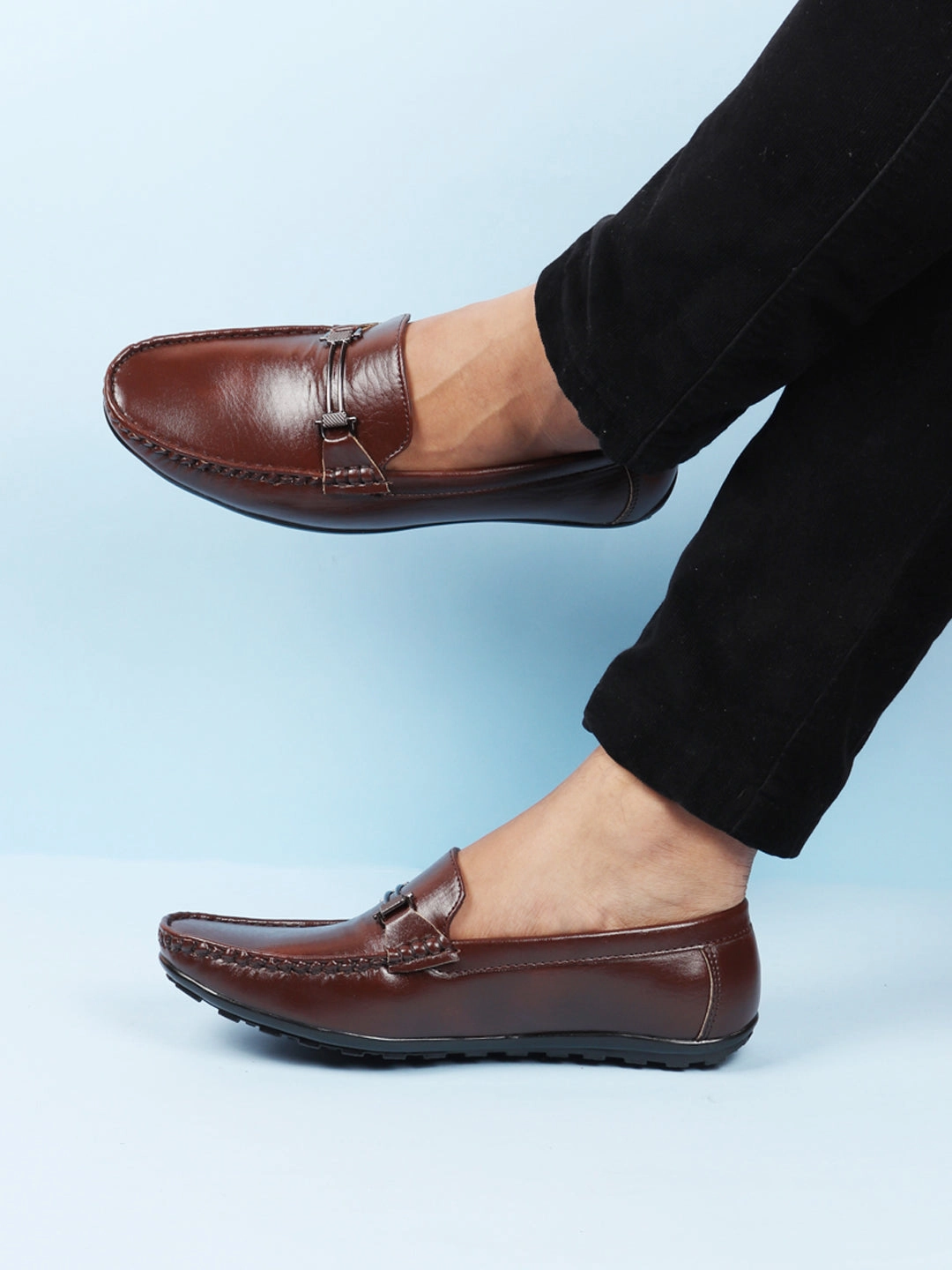 Basics Men Brown Horsebit Buckle Premium Slip On Casual Loafers and Moccasin Shoes Nike Air Force 1 Low Se Casual Shoes