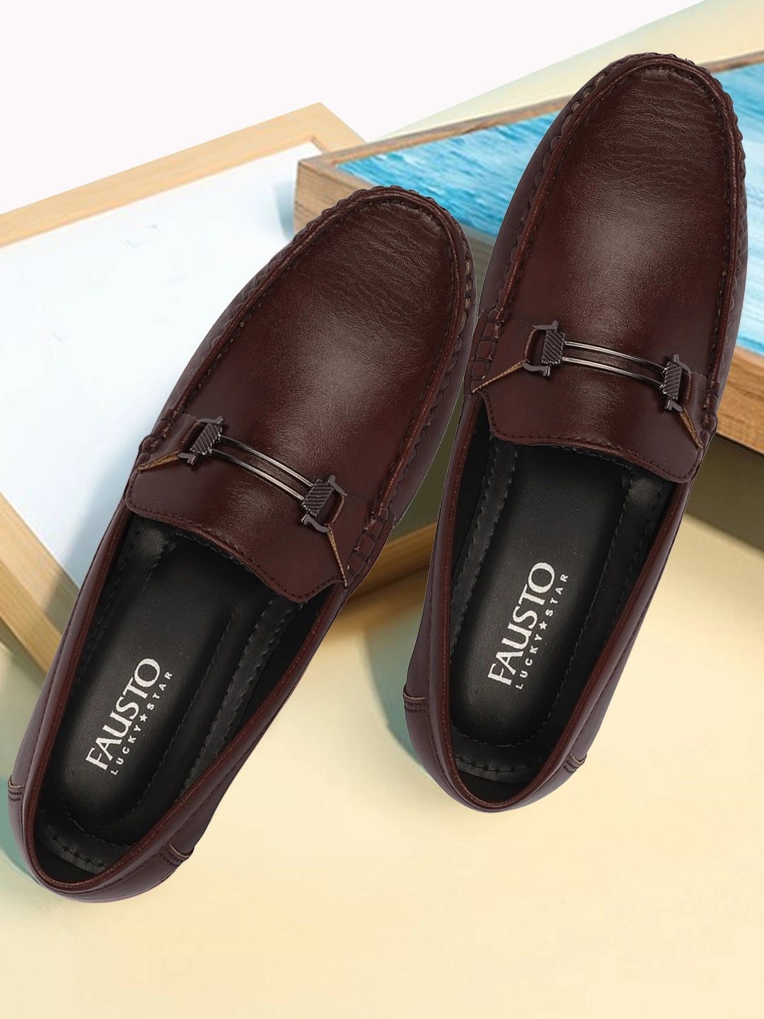 Business Casual Leather Shoes Basics Men Brown Horsebit Buckle Premium Slip On Casual Loafers and Moccasin Shoes