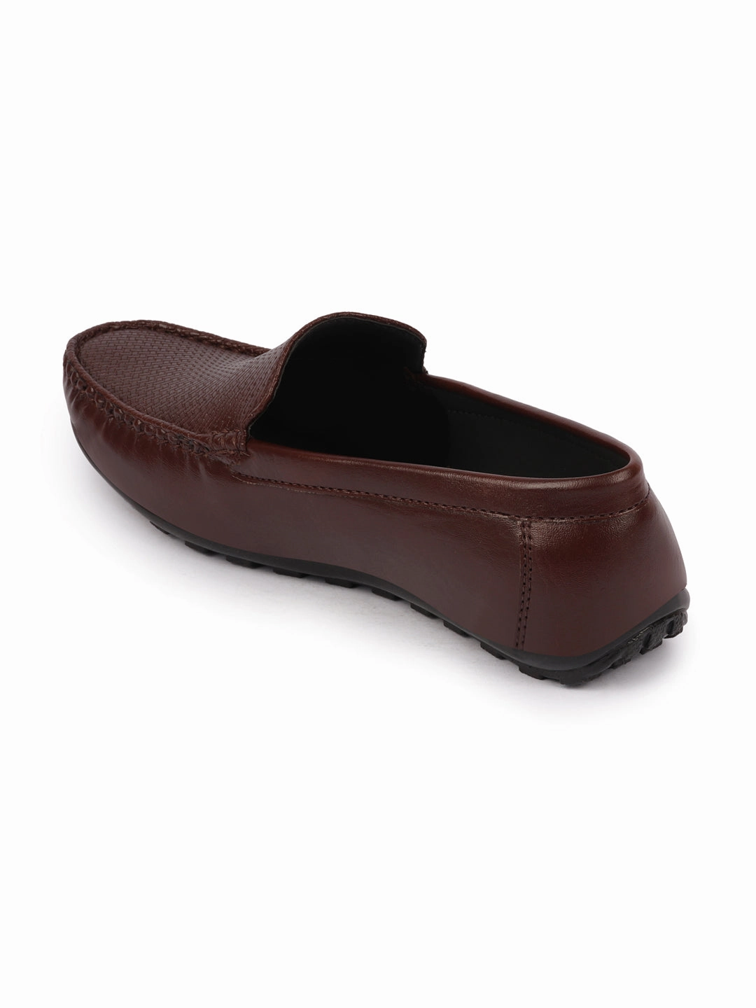 Casual Shoes Breathable Basics Men Brown Textured Print Side Stitched Casual Slip On Loafers and Moccasin Shoes