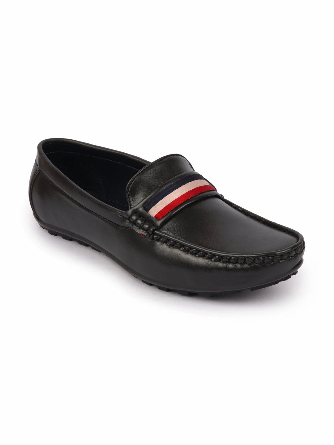 Casual Shoes With Good Support Basics Men Grey Colored Stripe Design Side Stitched Casual Slip On Loafers and Moccasin Shoes