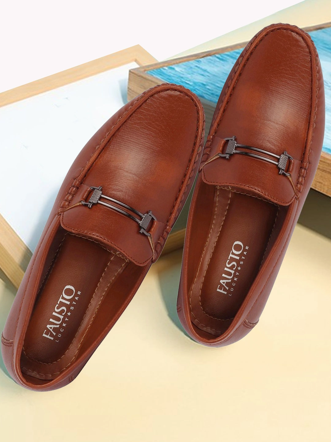 Casual Shoes Party Basics Men Tan Horsebit Buckle Premium Slip On Casual Loafers and Moccasin Shoes