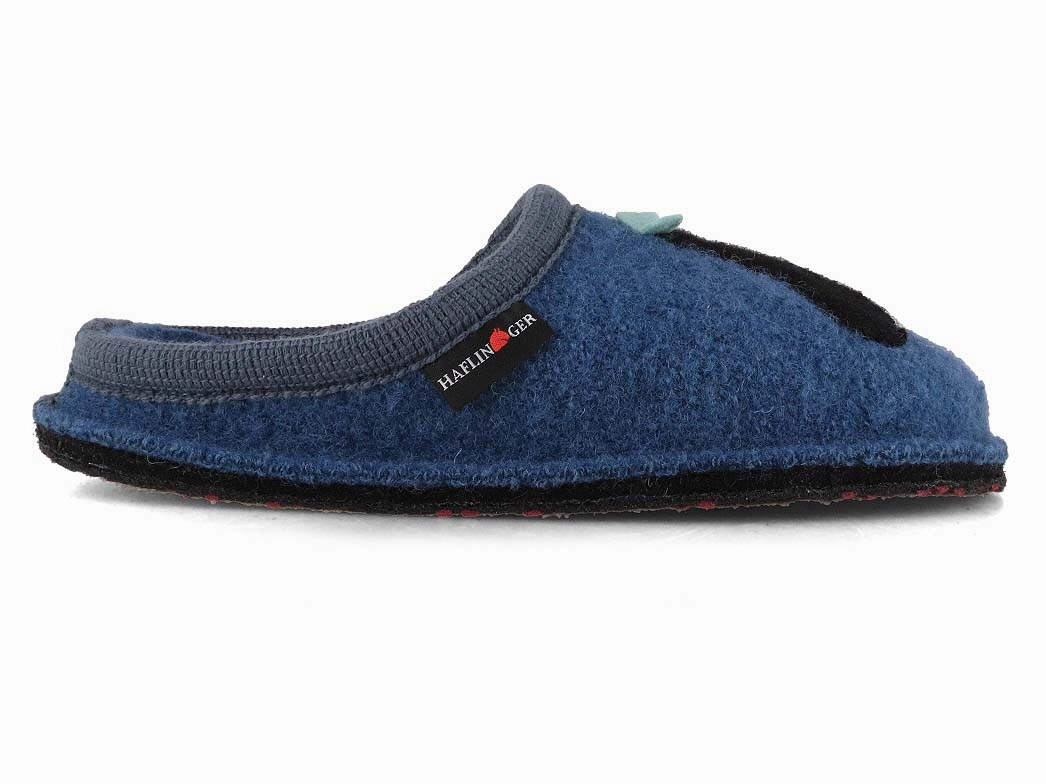Slide On Slippers HAFLINGER Women Boiled Wool Slippers 'Flair Pingu', blue