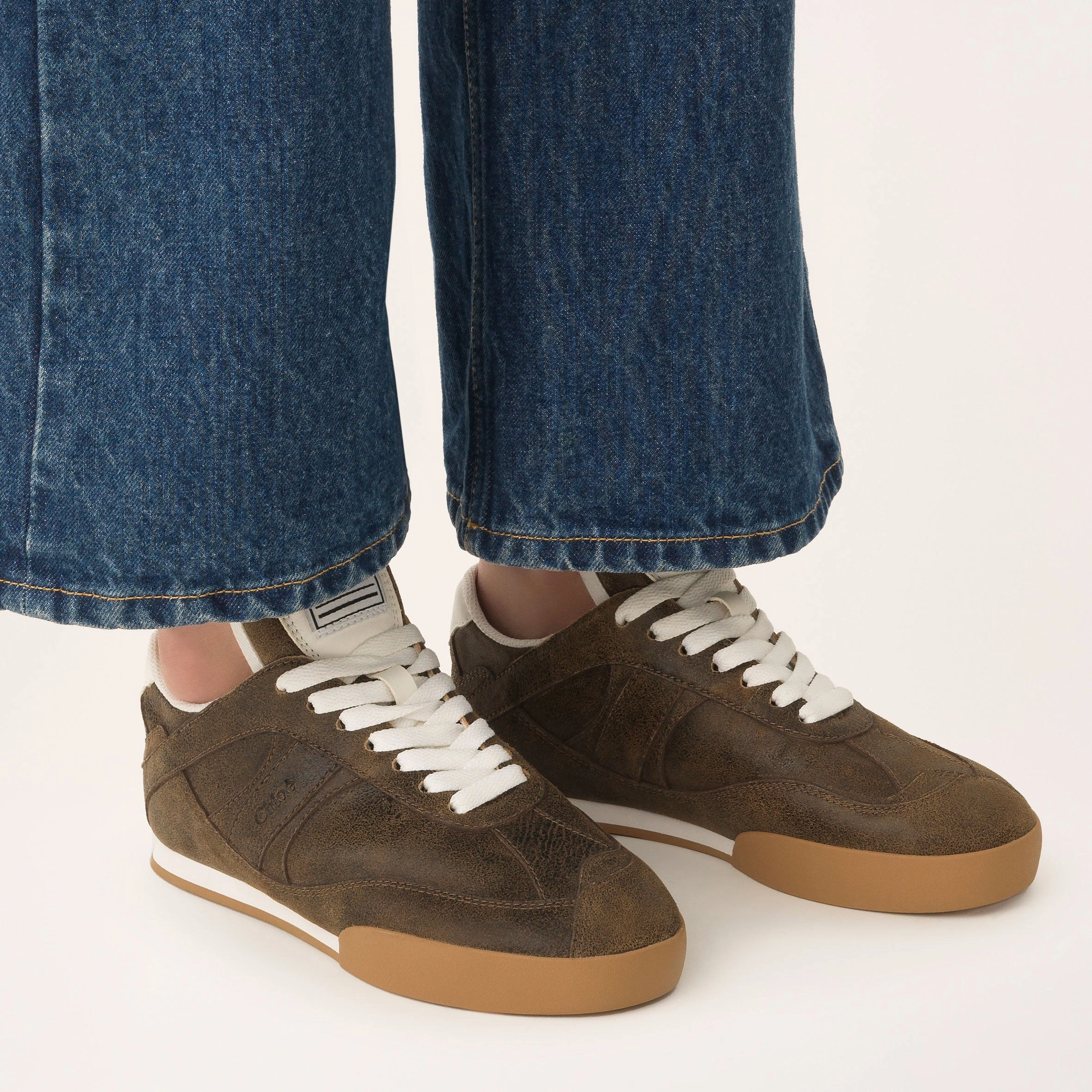 Kick Leather Sneakers, Oak Brown Parkour Sneakers