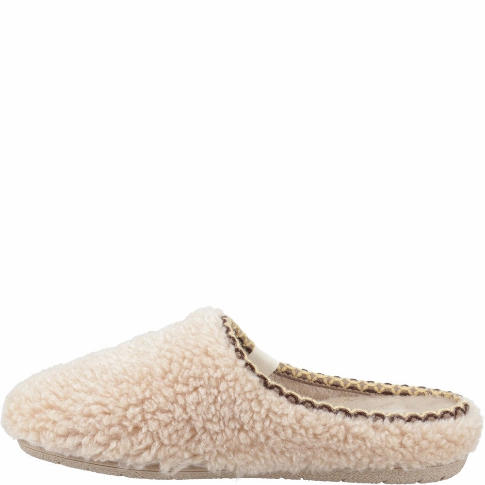 Wash Slippers Rubber Soles Beige Teddy Mule Good Slippers