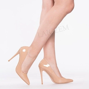 BERZIMER Womens Heels 12CM Pumps Heeled Shoes Nude Pointed Toe High Heel Shoes Stiletto High Heels Ladies Big Size 44 45 47 Evshine Slippers