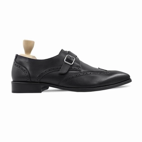Sleek Hiking Shoes Black Monk Straps