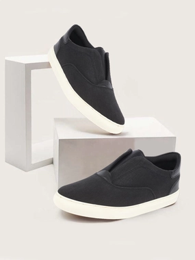 Casual Training Shoes Men Black Classic Upper Denim Comfort No Touch Slip On Canvas Sneakers Shoes