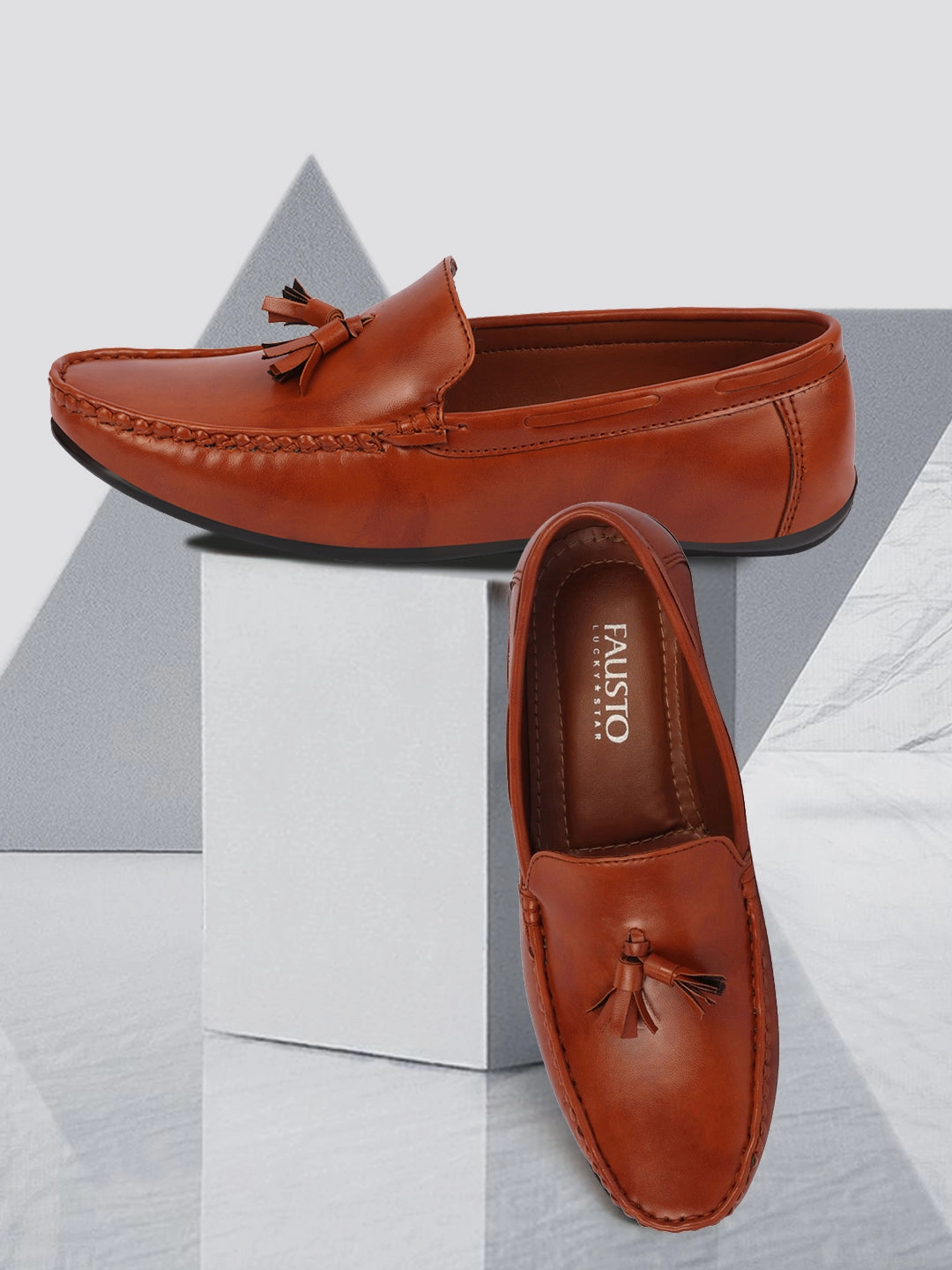Most Stylish Casual Shoes Basics Men Tan Side Stitched Casual Slip On Tassel Loafers and Moccasin Shoes