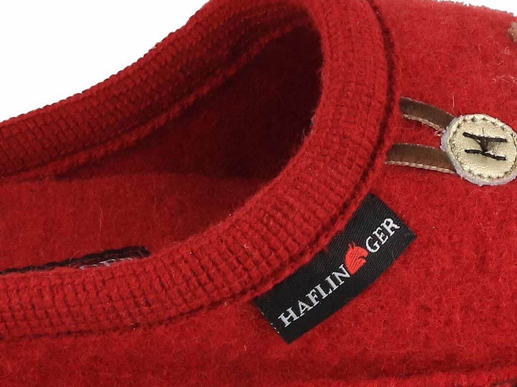 Slippers Size 9 HAFLINGER Women Boiled Wool Slippers 'Flair Fido', paprika