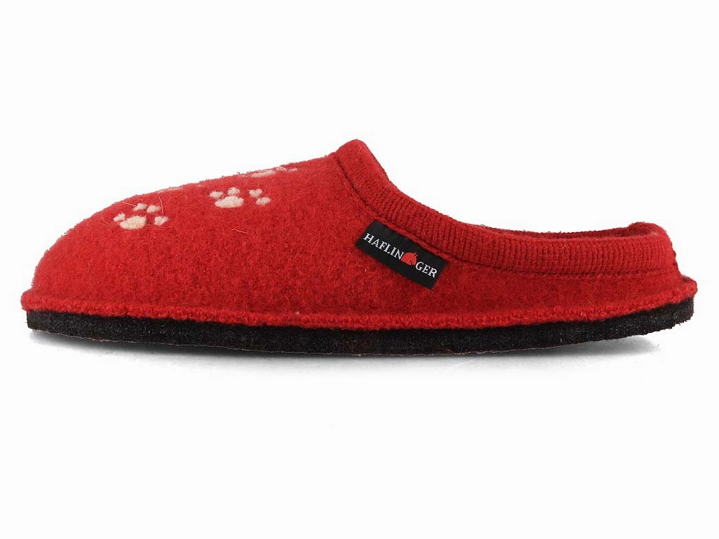 Gary The Snail Slippers HAFLINGER Women Boiled Wool Slippers 'Flair Fido', paprika