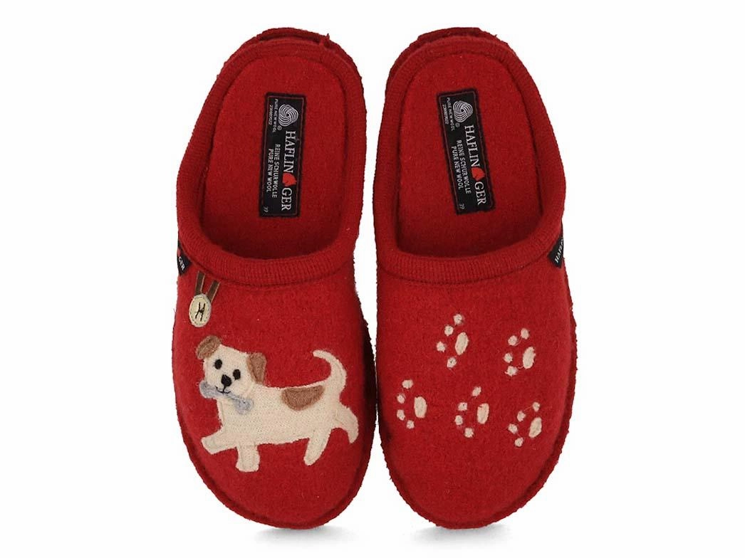 HAFLINGER Women Boiled Wool Slippers 'Flair Fido', paprika Sonoma Slippers