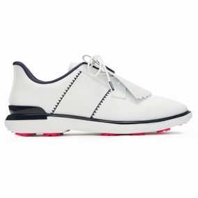 G/Fore Women's Gallivan2r Side Stripe Golf Shoes - Snow/ Twilight For Driving Range Golf