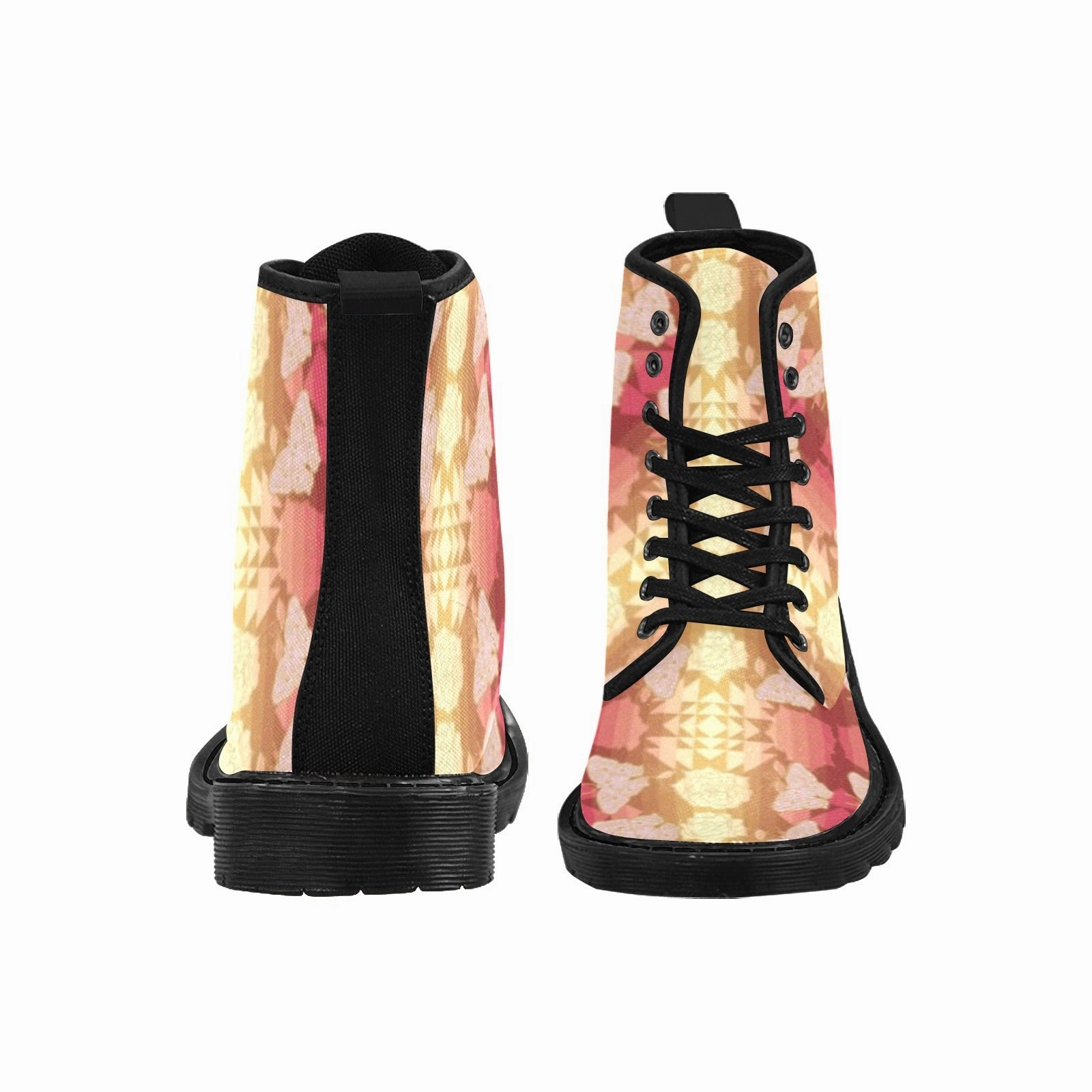 Butterfly and Roses on Geometric Boots for Women (Black) Keen Slip On Boots