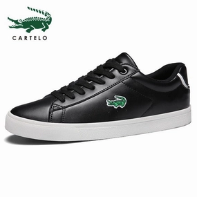 CARTELO 2020 New Casual Shoes Men Leather Flat Shoes Lace-up Low Top Sneakers Tenis Masculino Best Leather Shoes For Flat Feet