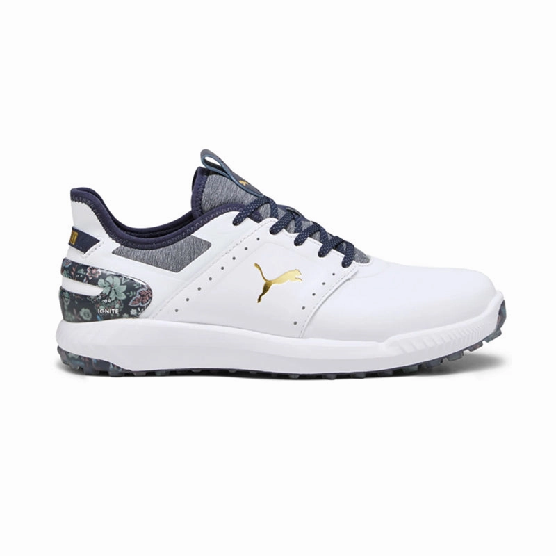 Lunarlon Golf Shoes PUMA IGNITE ELEVATE Men's Spikeless Shoes (White/Navy)