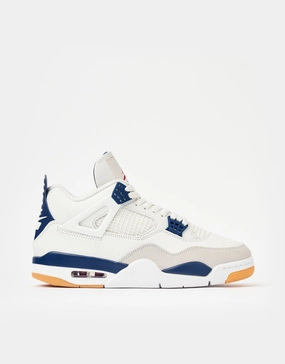 Nike SB Air Jordan 4 Retro SP Skate Shoes - Summit White/White-Navy-Neutral Grey Nike Indoor Soccer Shoe